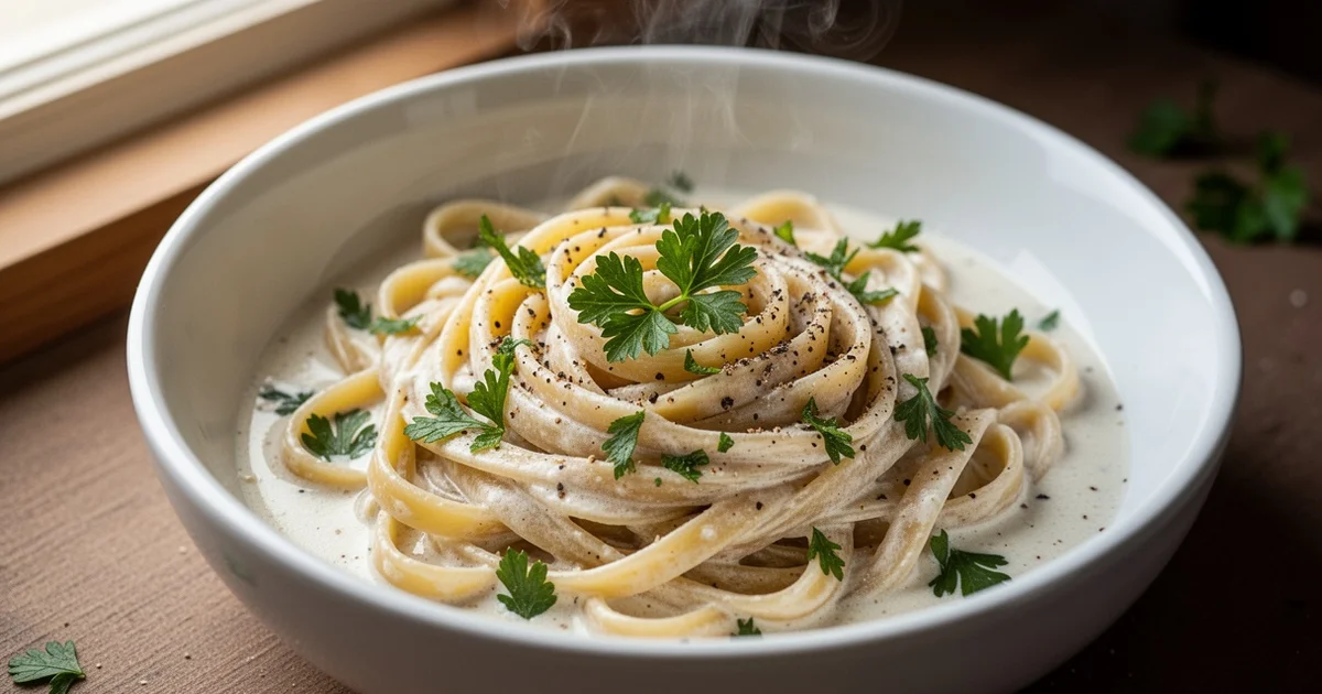 Creamy Vegan Alfredo Pasta (Gluten-Free & Ready in 20 Minutes)