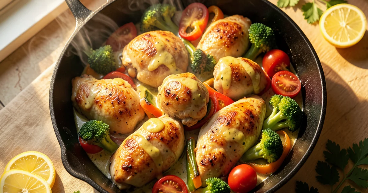 One-Pan Lemon Garlic Butter Chicken with Roasted Vegetables: Your New Go-To Weeknight Dinner