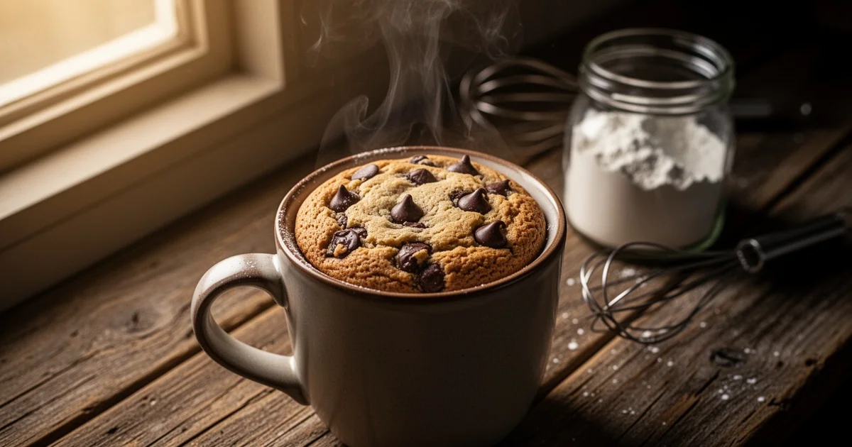 Fudgy Microwave Mug Cookie in 2 Minutes (Single Serve Dessert)