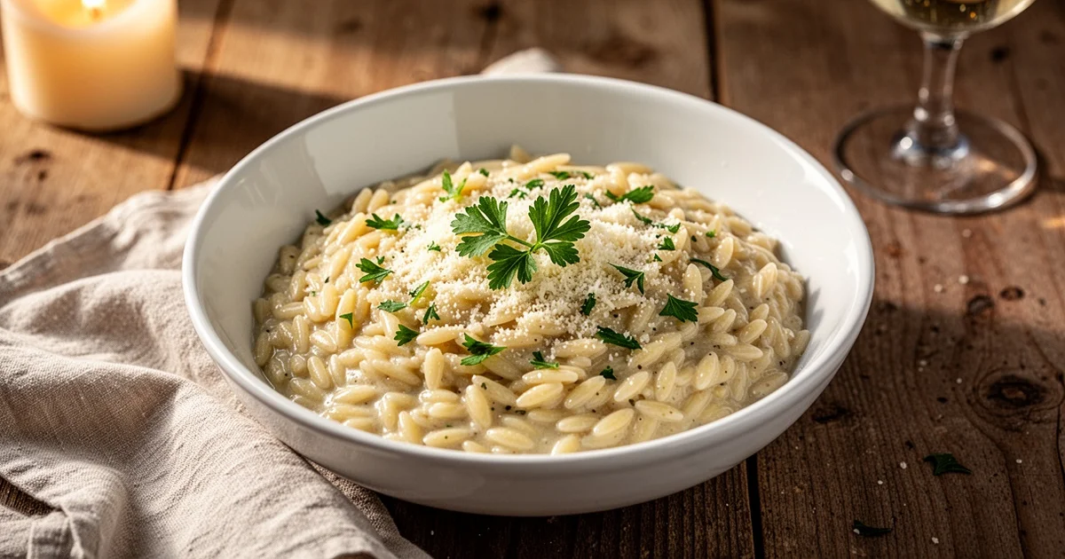 Creamy One-Pan Garlic Parmesan Orzo: A 20-Minute Weeknight Dinner