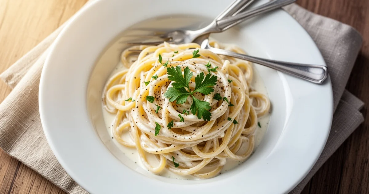 Creamy Fettuccine Alfredo in 20 Minutes