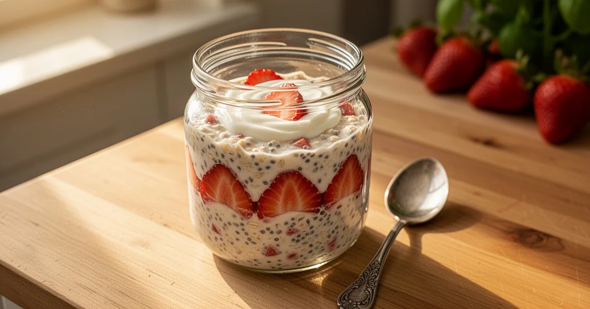 Creamy Strawberry Cheesecake Overnight Oats: A Healthy No-Bake Breakfast