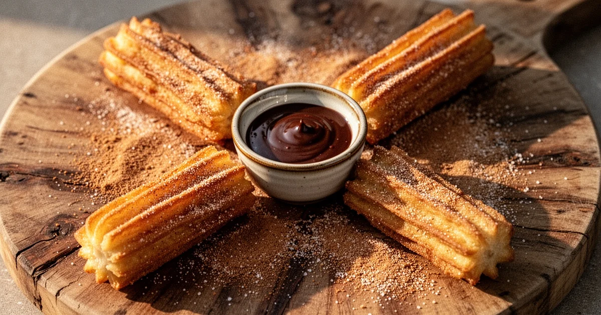 Crispy Air Fryer Churros with Warm Chocolate Dip